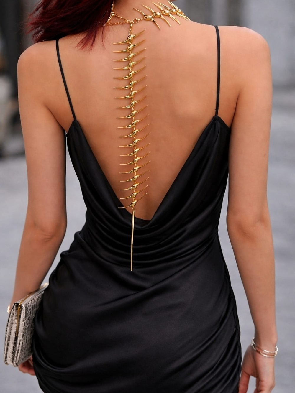 Gold Spine-Back Statement Necklace